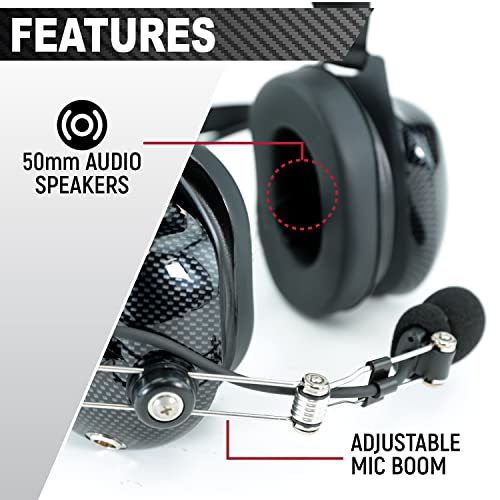 Rugged Radios H41 Behind-the-Head Racing & Industrial Headset with Noise Cancelling Mic