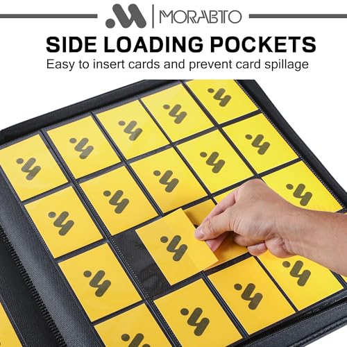 Trading Card Binder with 20 Pockets Holds 2000 Cards Waterproof PU Leather Black
