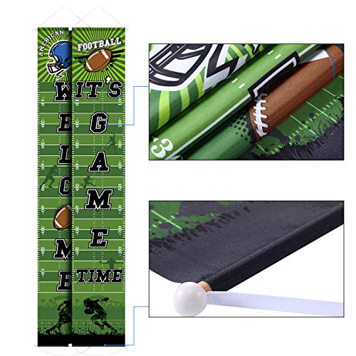 Football Field Banner Decorations Welcome & Match Time - 71x12 Inches, 2 Pack