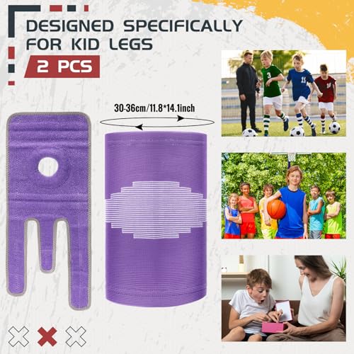 Kids Knee Brace Set - Purple Medium Youth Compression Supports