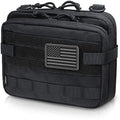 WYNEX Tactical Large Admin Molle Pouch Double Layer Design Black