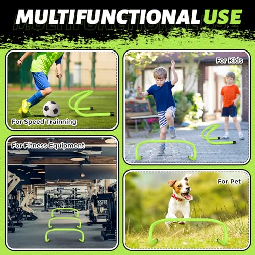 Mini Agility Training Hurdles Set - 18 Pack for Speed & Footwork Drills - Green