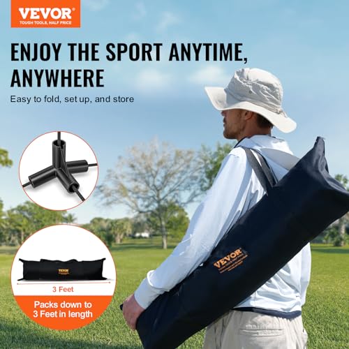 VEVOR 20 ft Adjustable Badminton & Volleyball Net Set with Poles Carry Bag
