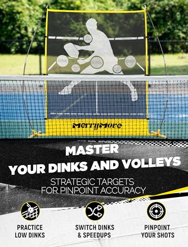 MerryMove Yellow 6FT Portable Pickleball Net & Rebounder Practice Set