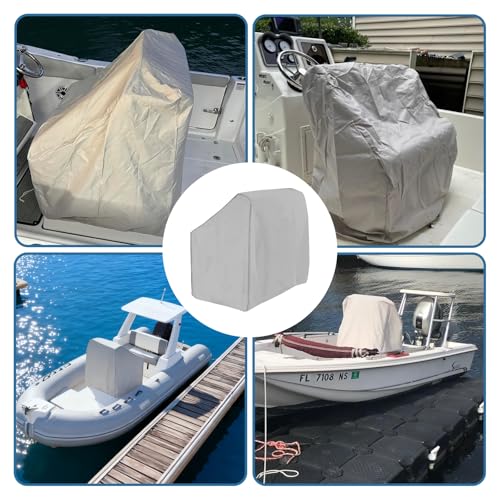 Boat Center Console Cover M - Waterproof Marine Polyester Canvas Grey