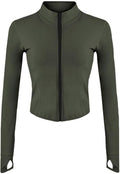 Lviefent Women's Lightweight Running Track Jacket - Slim Fit Workout & Yoga Wear with Thumb Holes