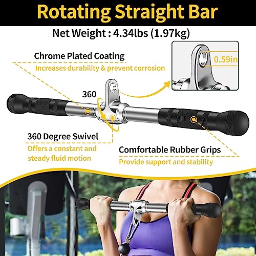 WNOEY Cable Machine Attachments Set for Home Gym - Lat Pulldown & Tricep Ropes