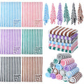 Moukeren 30 Pack Oversized Beach Towels 59 x 28 Inch Stripe Bulk - Quick Dry, Soft & Vibrant
