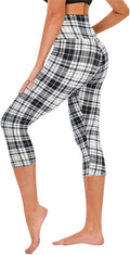 TNNZEET Capri Leggings - High Waisted Tummy Control Black Yoga Pants with Pockets for Women