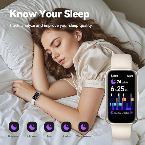 Fitness Tracker Smart Watch with 1.47" Color Screen and 100+ Sports Modes - Beige - Enfit