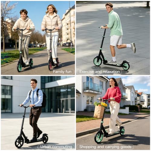 Nattork Black Adult & Teen Kick Scooter 240lbs Capacity with Dual Brakes & Adjustable Handlebar
