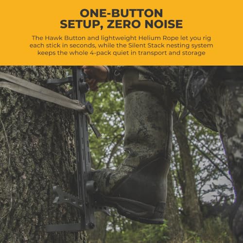 Grey Hawk Helium 20-Inch Lightweight Aluminum Tree Stand Climbing Sticks - Non-Slip & Portable