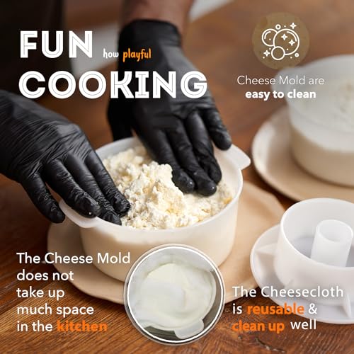 Cheese Making Kit with 2 Molds & Cloth - Homemade Cheesemaking Supplies