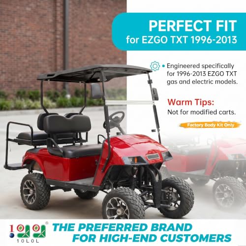 4-Piece Fender Flares for EZGO TXT Golf Cart 1996-2013 | Impact-Resistant Plastic & Stainless Hardware