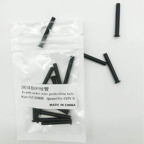 Mike-Tennis Grommets Universal Tennis Racket 3.2x25mm Grommets Eyelets Replacement Accessories Gear Equipment - Black 15pcs/Pack