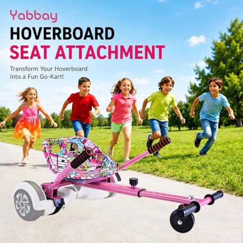 Yabbay Pink Eco-Friendly Hoverboard Seat Attachment for Kids - Safe & Easy to Install