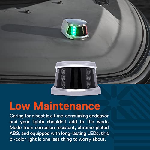 Red Green Bi-Color LED Marine Boat Navigation Light - Waterproof & Approved