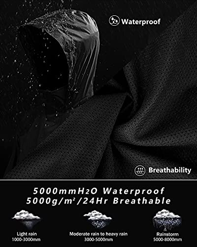 33,000ft Men's Packable Waterproof Rain Suit - Large/32" Inseam, Black