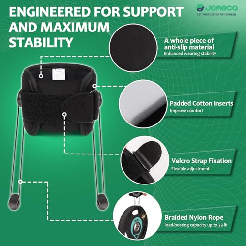 JOMECA Large Foot Drop Brace with Dual-Dial Support for Walking - Adjustable Tension, Shoe Compatibility