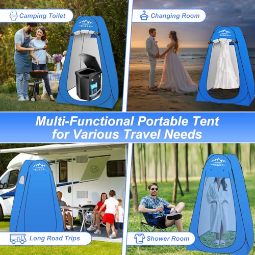 Portable Camping Toilet Set with Privacy Tent - XL Outdoor Shower & Bathroom
