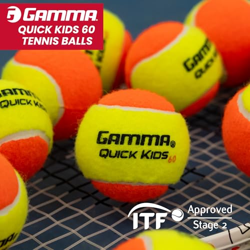 GAMMA Quick Kids 48-Box Training Tennis Balls for 10 & Under, Low-Compression, USTA & ITF Approved