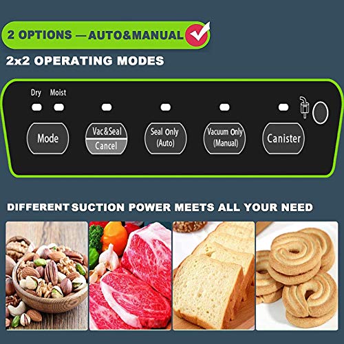Potane Commercial Vacuum Sealer with Built-in Cutter & Bag Storage - 20 ft Rolls