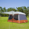 Vidalido Orange Family Camping Tent with Extended Vestibule, Waterproof & Breathable Mesh Windows