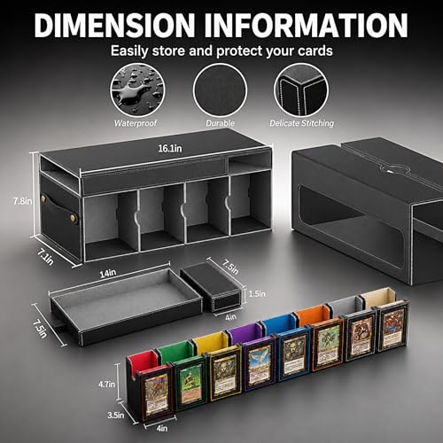 Zevdain Multicolour 10-in-1 MTG Commander Deck Box - Large Card Storage Organizer