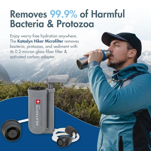 Katadyn Hiker Pump Water Filter - Lightweight Backpacking Microfilter