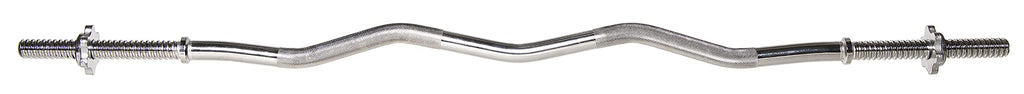 Signature Fitness Standard Olympic Super Curl Barbell Curl Bar Threaded Curl Bar, 48 inch, TH-CRUL-S