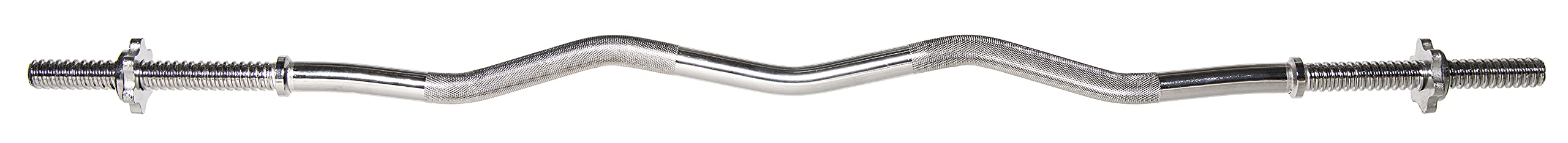 Signature Fitness Standard Olympic Super Curl Barbell Curl Bar Threaded Curl Bar, 48 inch, TH-CRUL-S