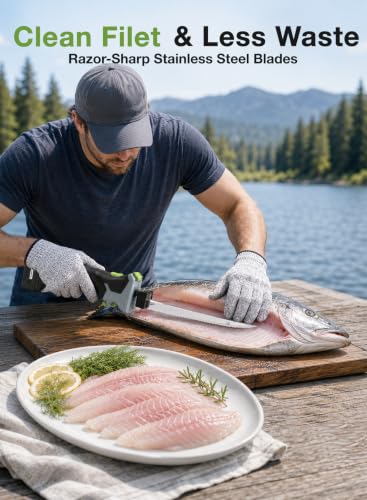 TaskStar Cordless Electric Fish Fillet Knife Kit with 4 Stainless Steel Blades