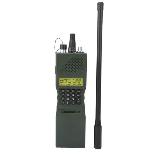 Lwuey Dummy Radio Case Model, Talkie Model Shell Faux Walkie Scope No Real Function Durable Plastic Removable Headset Connector 2 Way Fitted Inside Cosplay Prop for Home Camping Outdoor Game Green