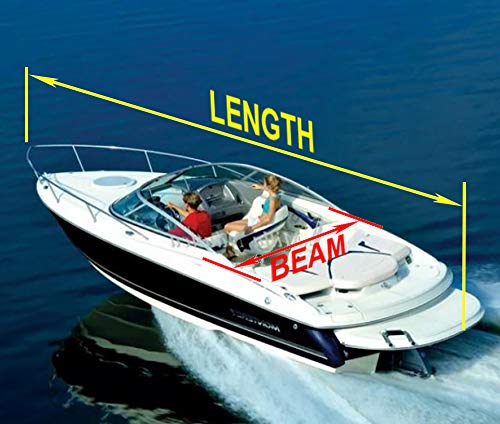 GEARFLAG 16'-18.5' Heavy Duty Waterproof Boat Cover 600D Marine UV-Resistant with Adjustable Straps