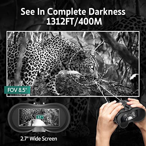 ArzzuNiu Hands Free Head-Mounted Night Vision Goggles 1312FT Infrared Binoculars