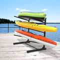 Large Black Garage Kayak Rack - Heavy-Duty Freestanding Kayak Stand