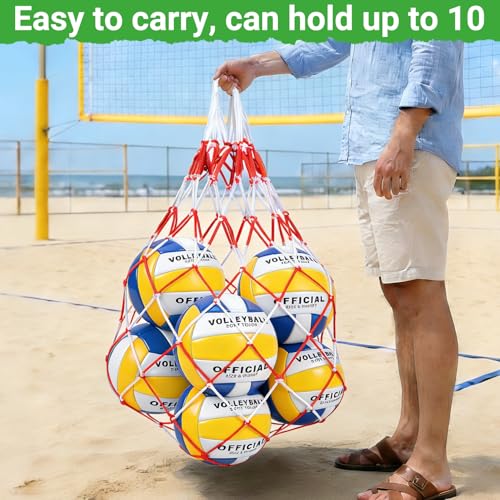 Soft Waterproof Volleyball Size 5 - Yellow-Blue-White, Includes Pump & Net Bag