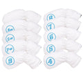 10pcs/Set White Leather with Puppy Design Golf Club Iron Head Covers 4-9, Pw,Sw,Aw,Blank One Fit Right Hand Irons