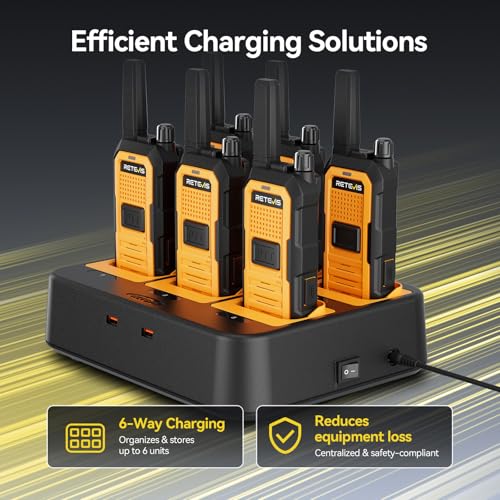 Retevis RB48A Waterproof Walkie Talkies Long Range 6-Pack - IP67 Durable Two-Way Radios