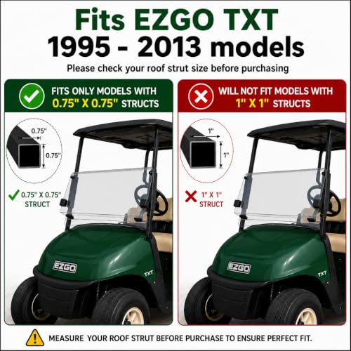 ZivPlay EZGO TXT 1995-2013 Golf Cart Windshield Replacement with UV Protection