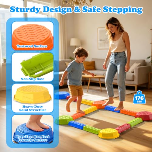 Yinzzixixy 15 Pack Balance Beams for Kids Ages 3-5 Non-Slip Toddler Obstacle Course Toy