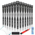 Oversize Rubber Golf Grips Pack of 13 with Full Repair Kits White Black