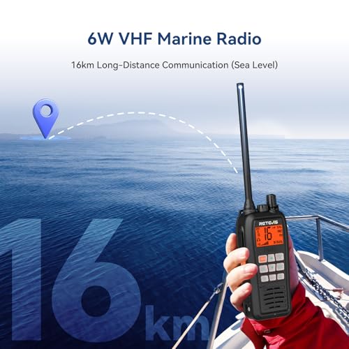Retevis RM15 6W Marine VHF Radio Waterproof Floating with Emergency Light