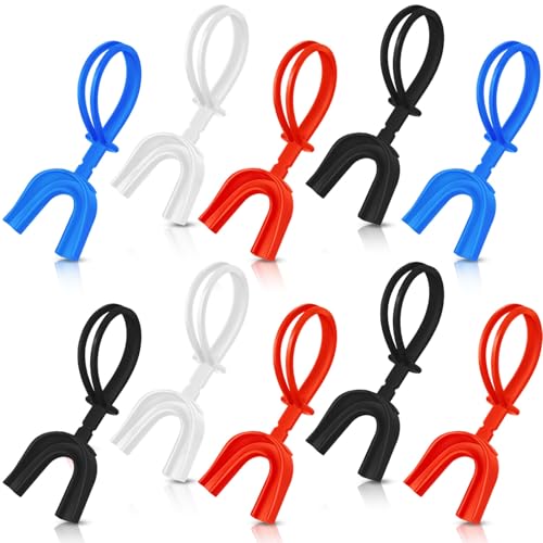 Colorful Football Mouth Guard with Strap - Youth & Adult Sports Safety Set of 10