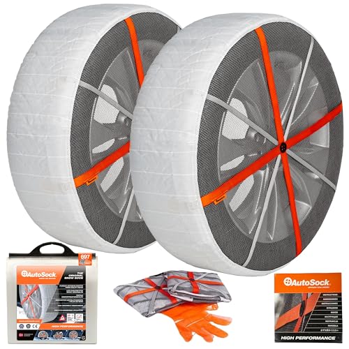 AutoSock Snow Socks for Passenger Vehicles HP697 - Pack of 2, Winter Tire Traction Device