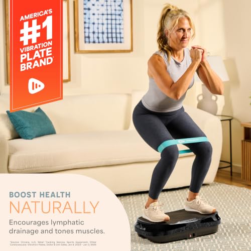 Lifepro Waver Mini Vibration Plate Exercise Machine with Resistance Bands - Black