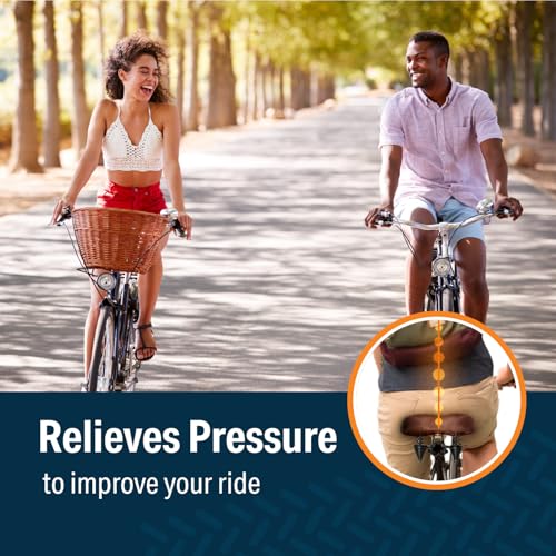 Wide Cruiser Bicycle Saddle with Memory Foam - Faux Leather Vintage Brown