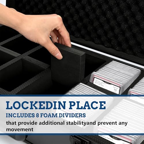 MYOYAY 6-Row Card Storage Case for Graded Sports Cards | Holds 220+ PSA & GMA Slabs
