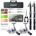 2-Piece Telescopic Fishing Rod and Reel Combo with Accessories