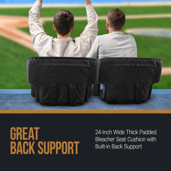 2-Pack Portable Bleacher Stadium Chairs with Back Support & Reclining, Armrests